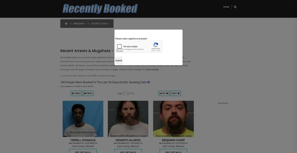 Preview of recentlybooked.com