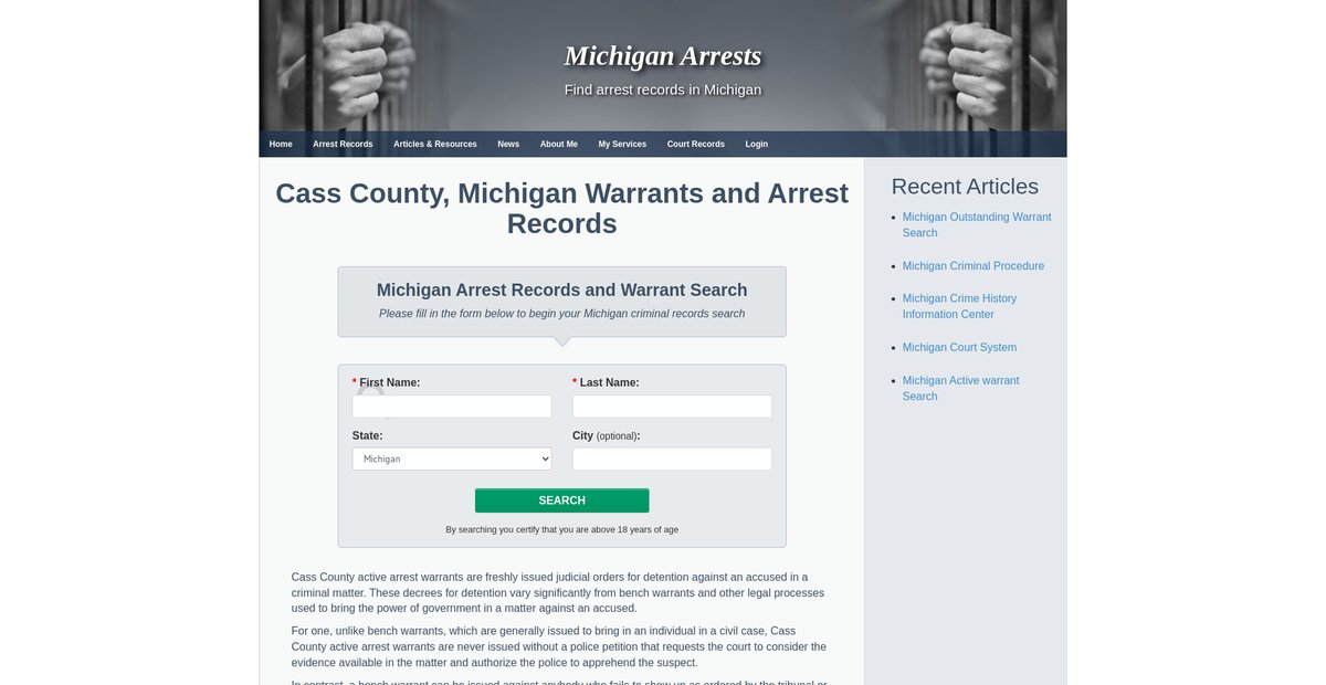 Preview of michiganarrests.org