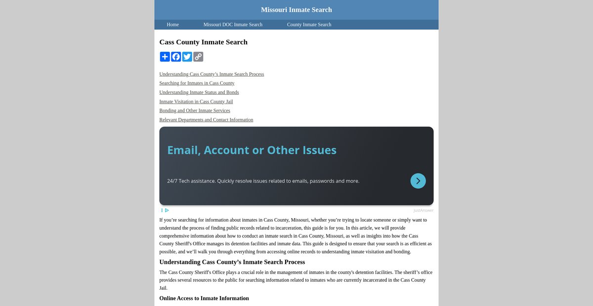 Preview of inmatesearchmissouri.org