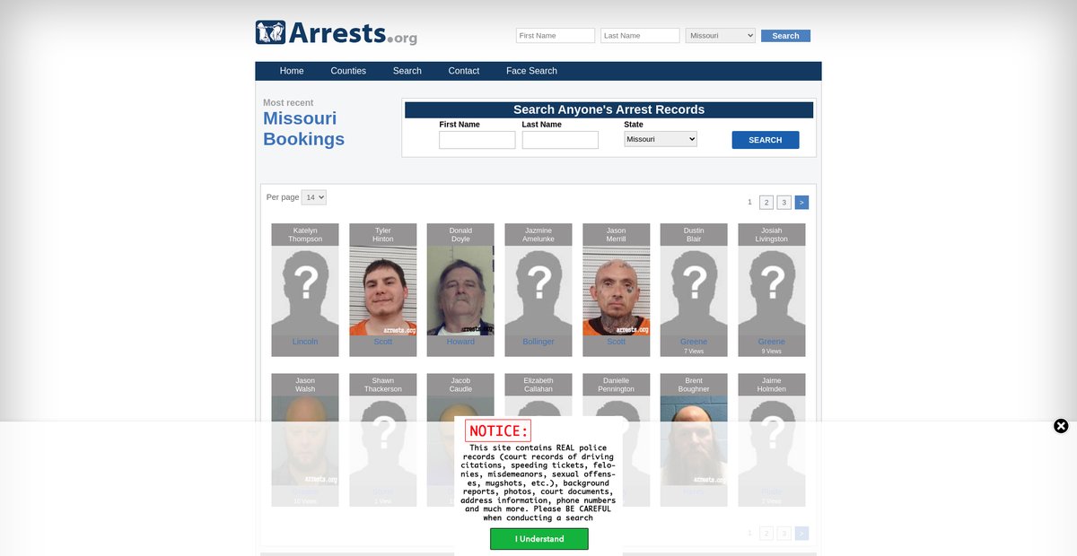 Preview of missouri.arrests.org