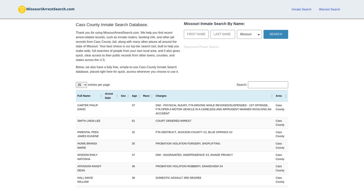 Preview of missouriarrestsearch.com