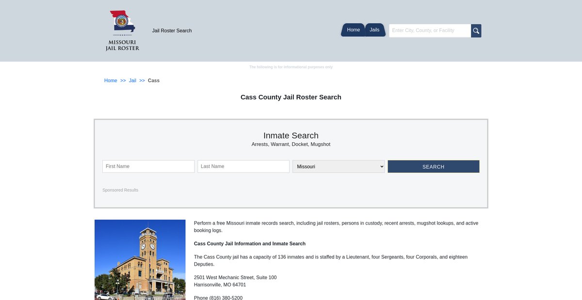 Preview of missourijailroster.com