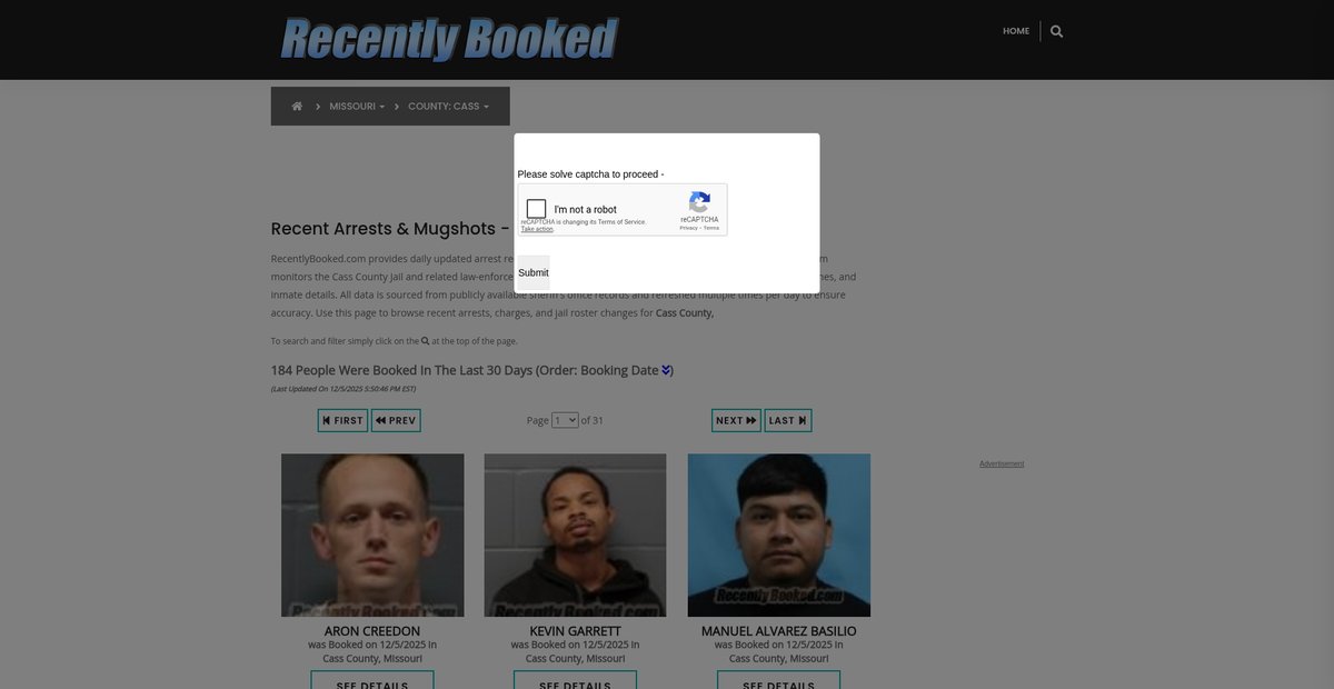 Preview of recentlybooked.com