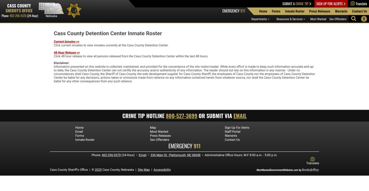 Preview of casscountysheriffne.org