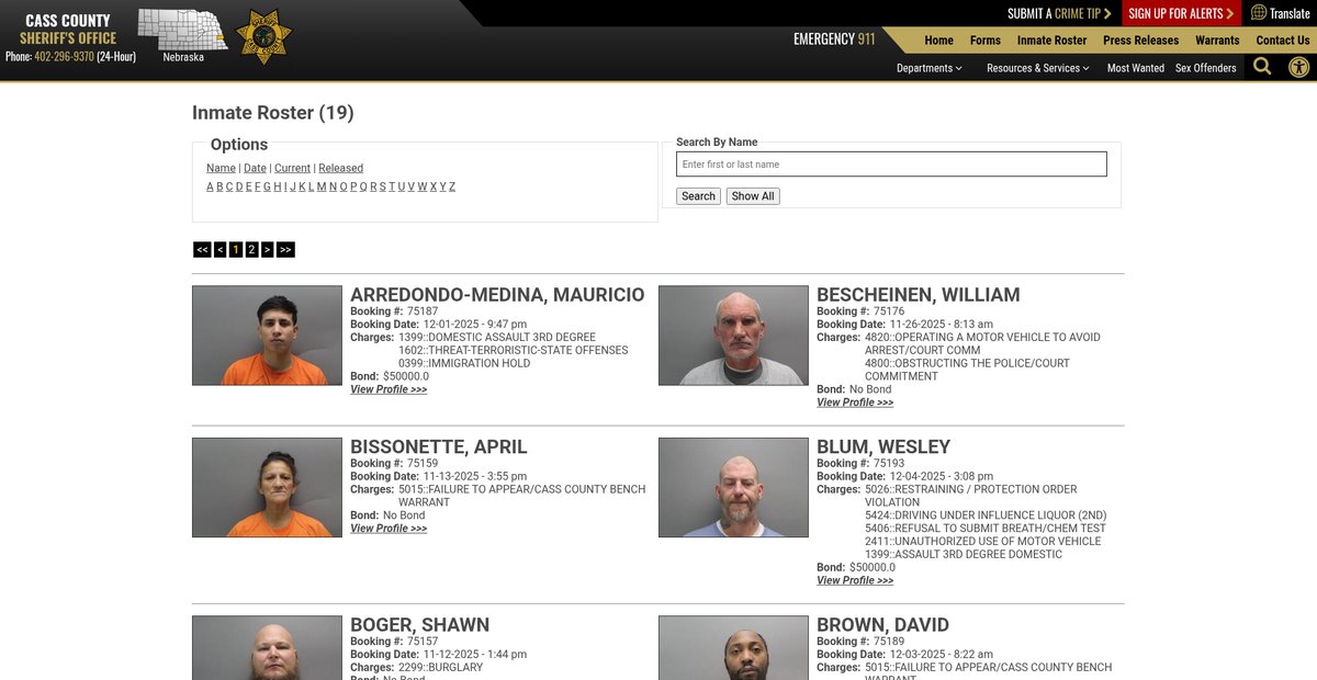 Preview of casscountysheriffne.org