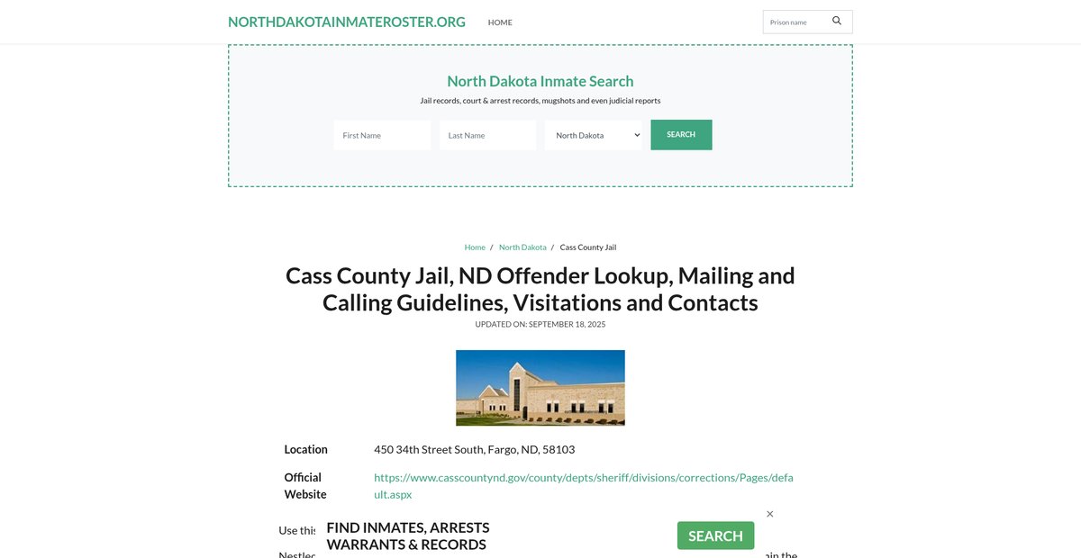 Preview of northdakotainmateroster.org
