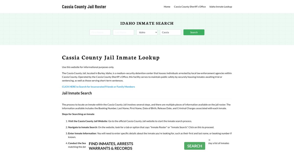Preview of cassiacountyjail.org