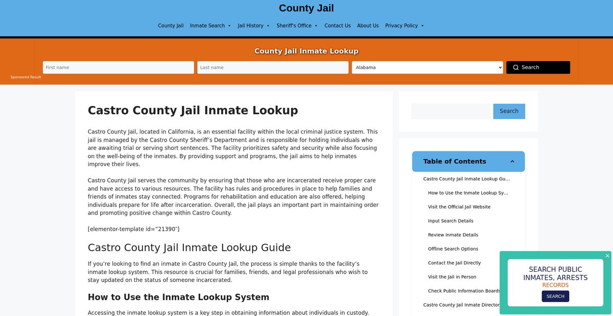 Preview of castro.countyjail.org