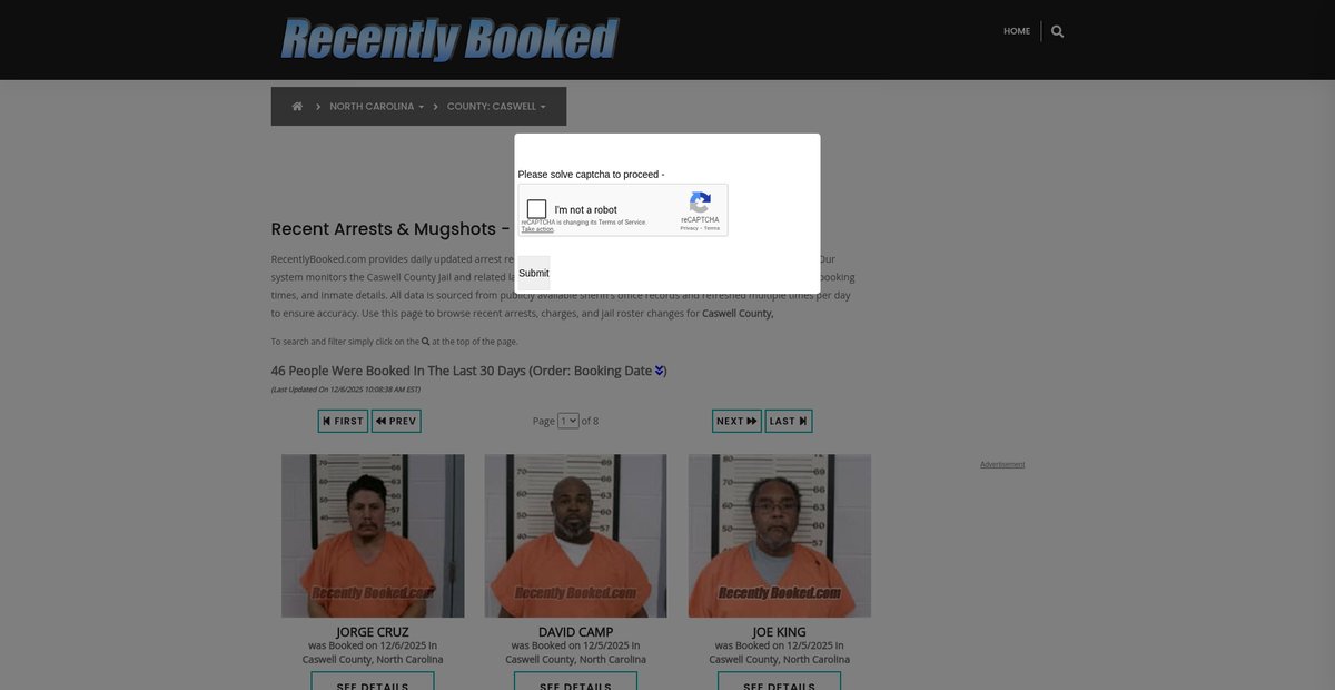 Preview of recentlybooked.com
