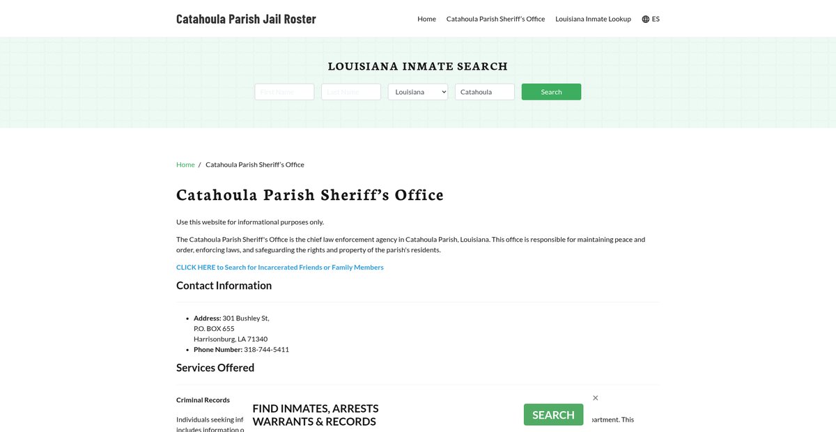 Preview of catahoulaparishjail.org