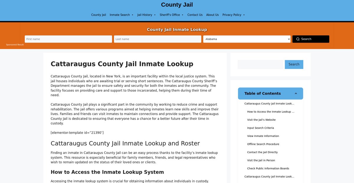 Preview of cattaraugus.countyjail.org