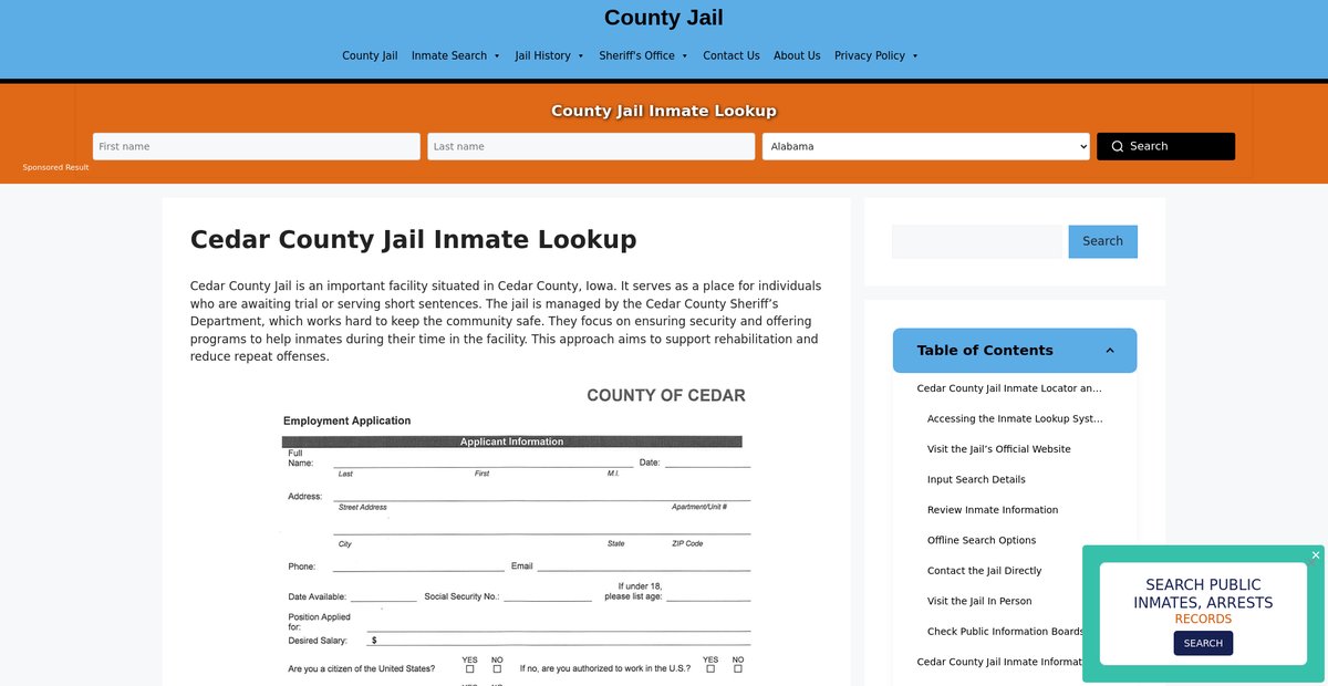 Preview of cedar.countyjail.org