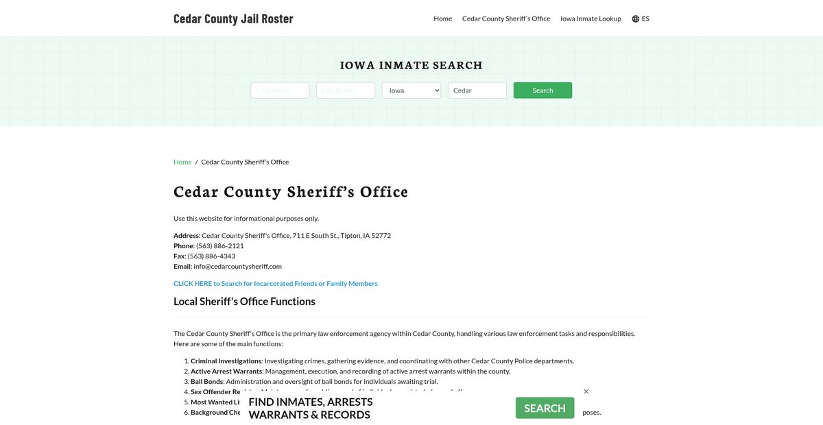 Preview of cedarcountyjail.org