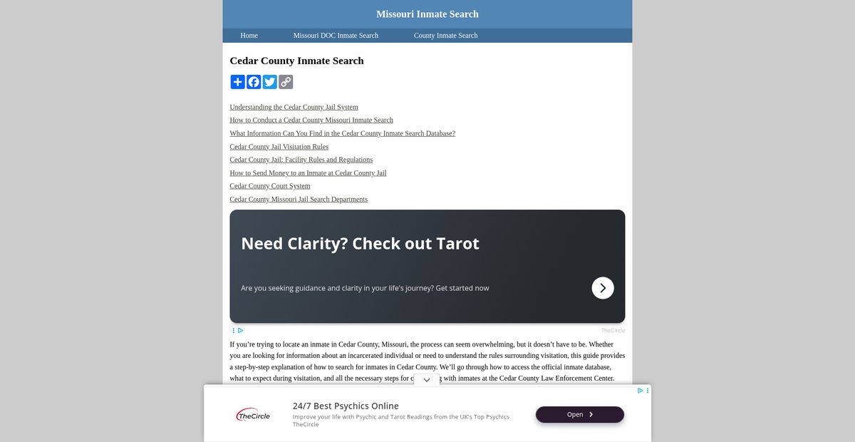 Preview of inmatesearchmissouri.org
