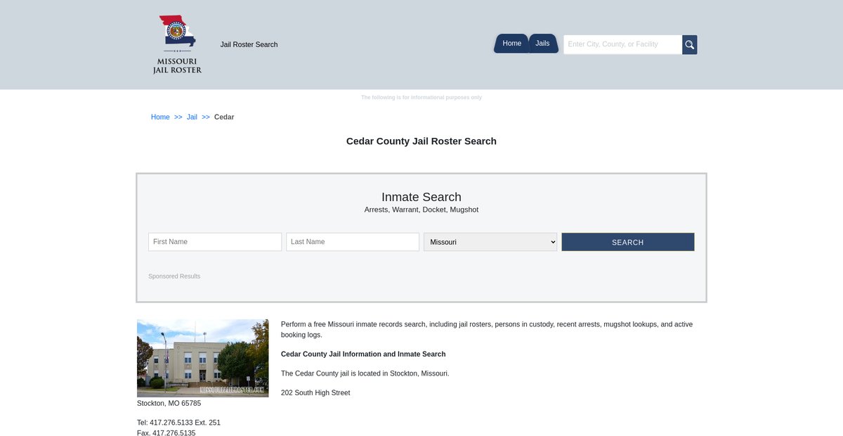 Preview of missourijailroster.com