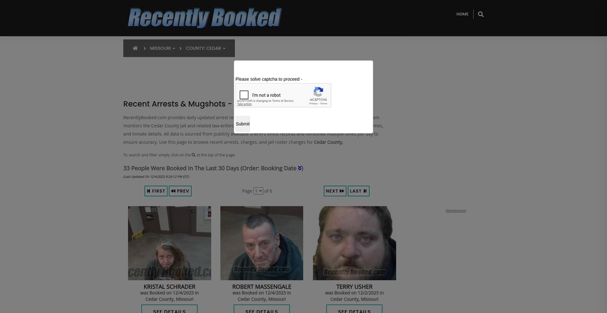 Preview of recentlybooked.com