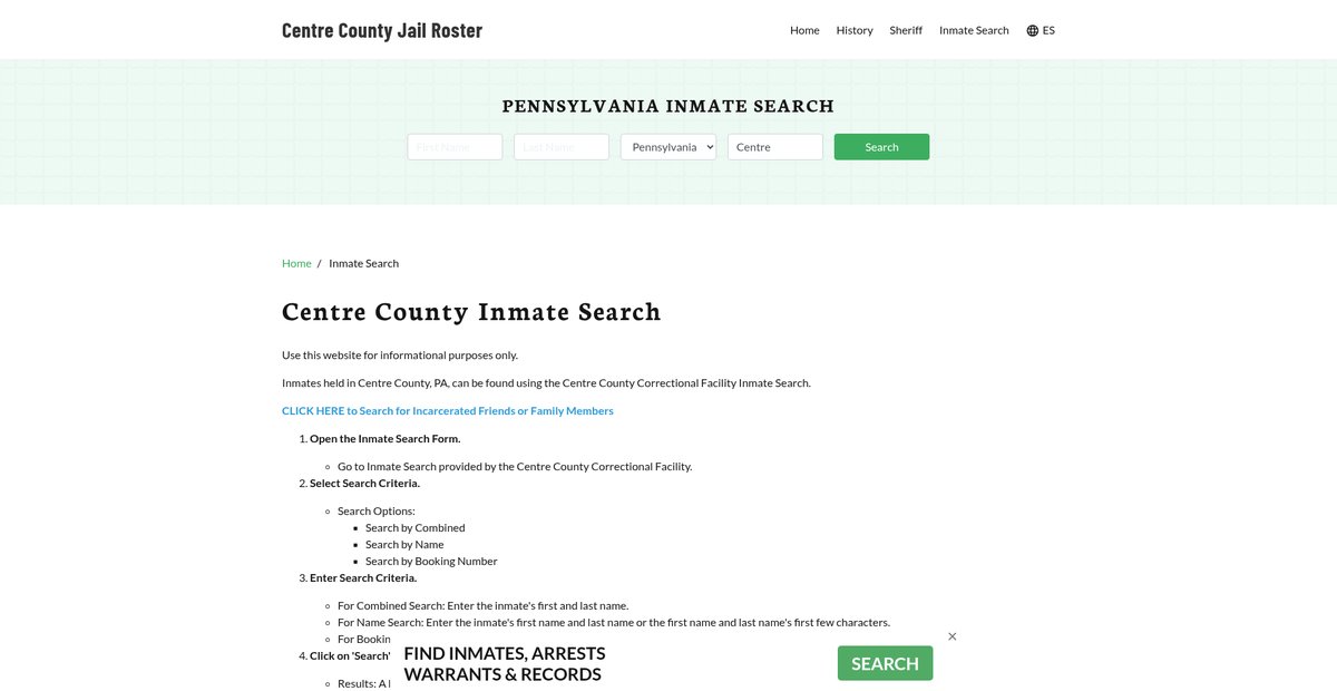 Preview of centrecountyjail.org