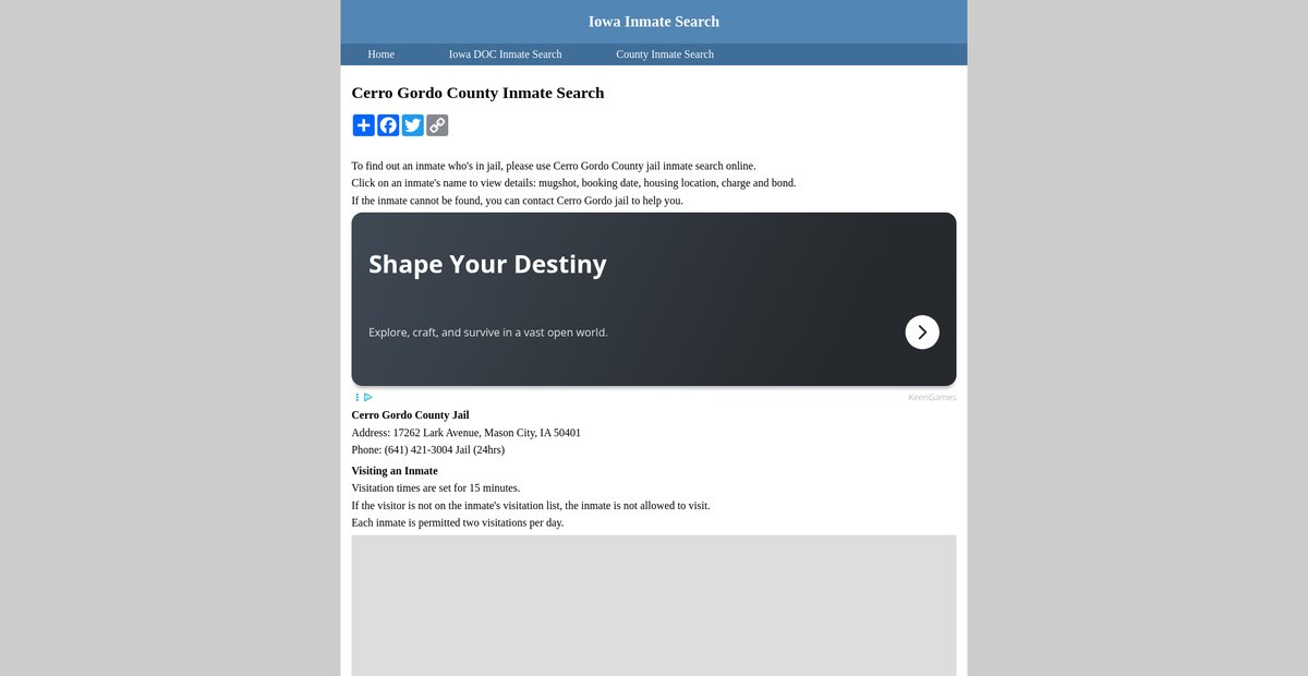 Preview of inmatesearchiowa.org