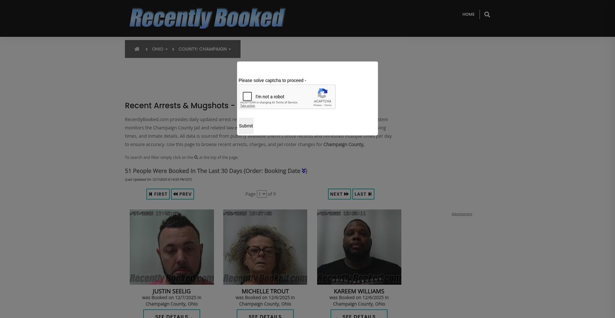 Preview of recentlybooked.com