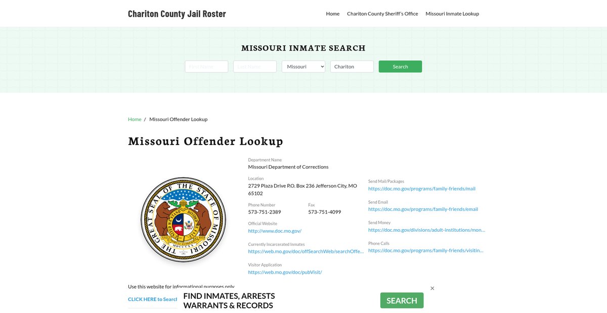 Preview of charitoncountyjail.org