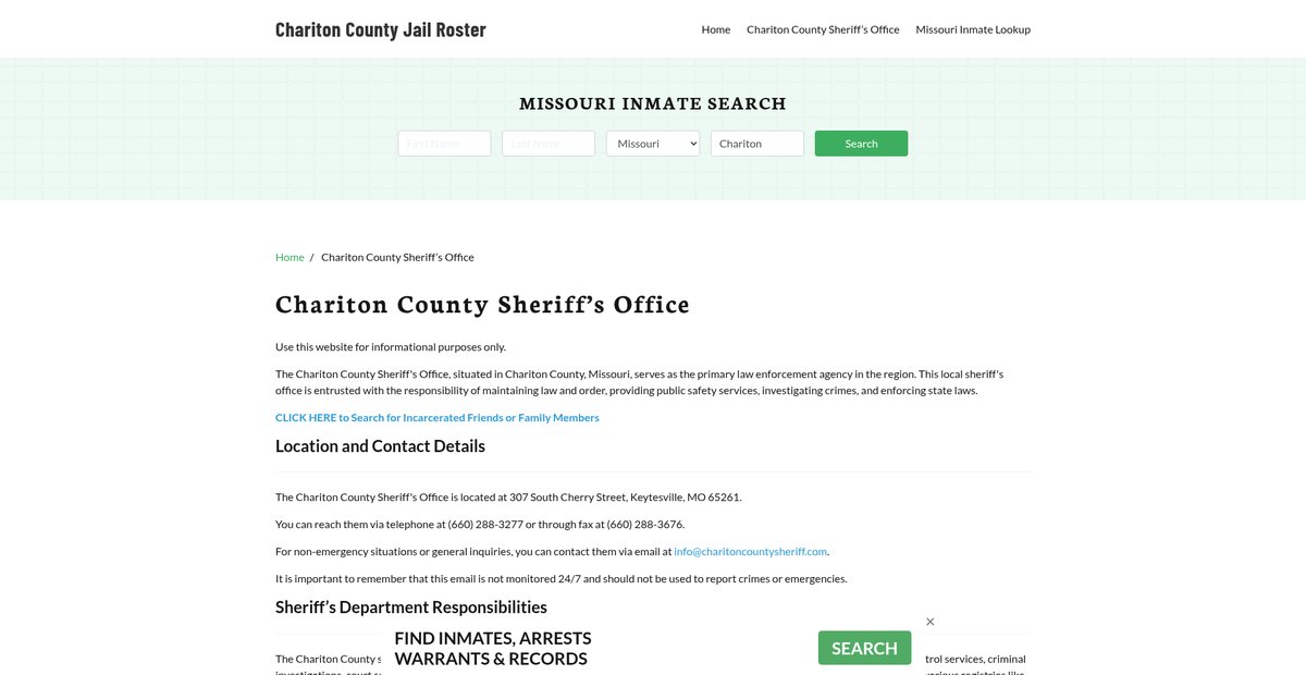 Preview of charitoncountyjail.org