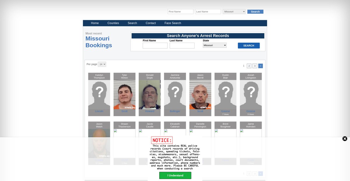 Preview of missouri.arrests.org