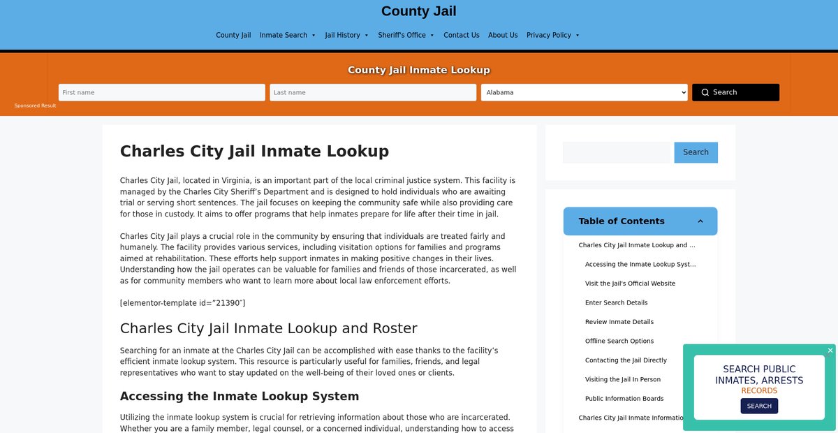 Preview of charles-city.countyjail.org