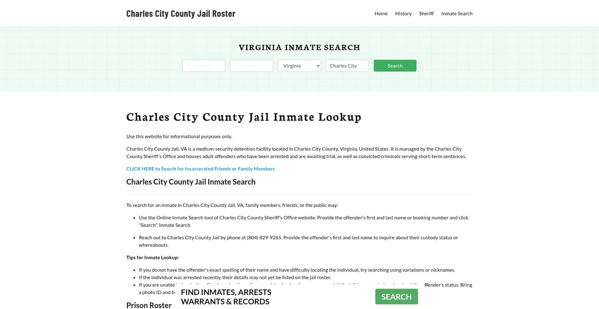 Preview of charlescitycountyjail.org