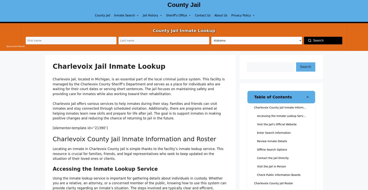 Preview of charlevoix.countyjail.org