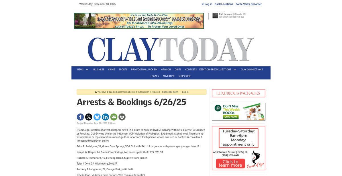 Preview of claytodayonline.com