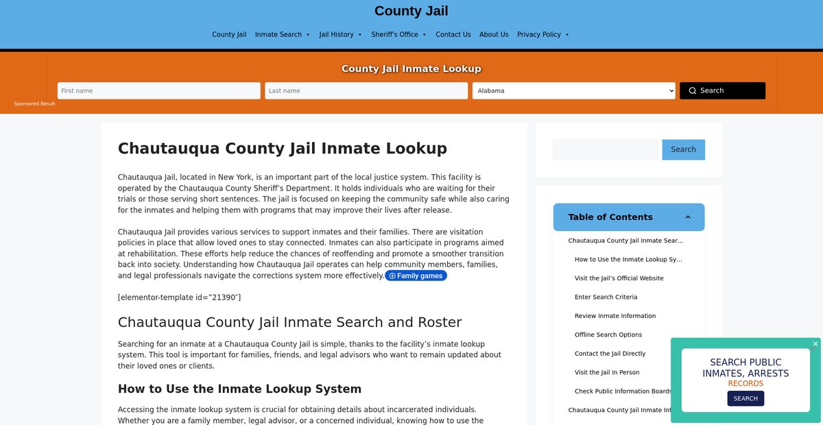 Preview of chautauqua.countyjail.org