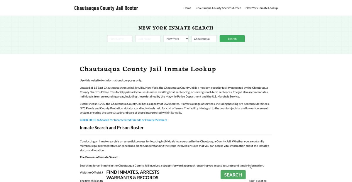 Preview of chautauquacountyjail.org