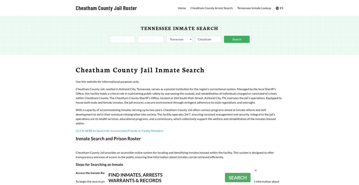 Preview of cheathamcountyjail.org