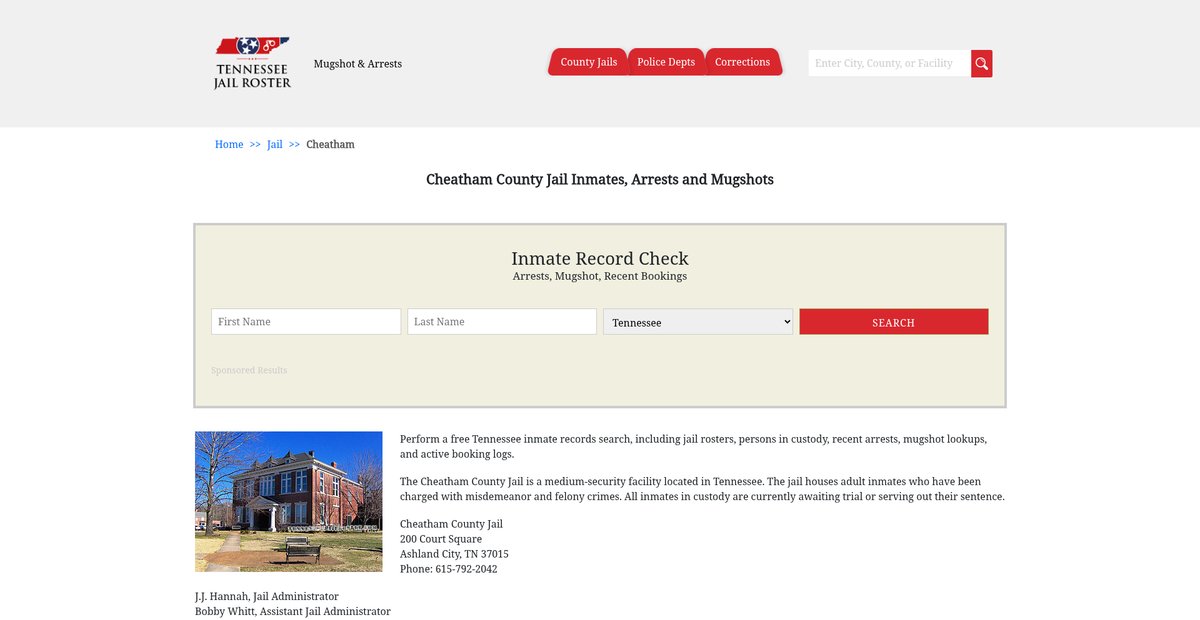 Preview of tennesseejailroster.com