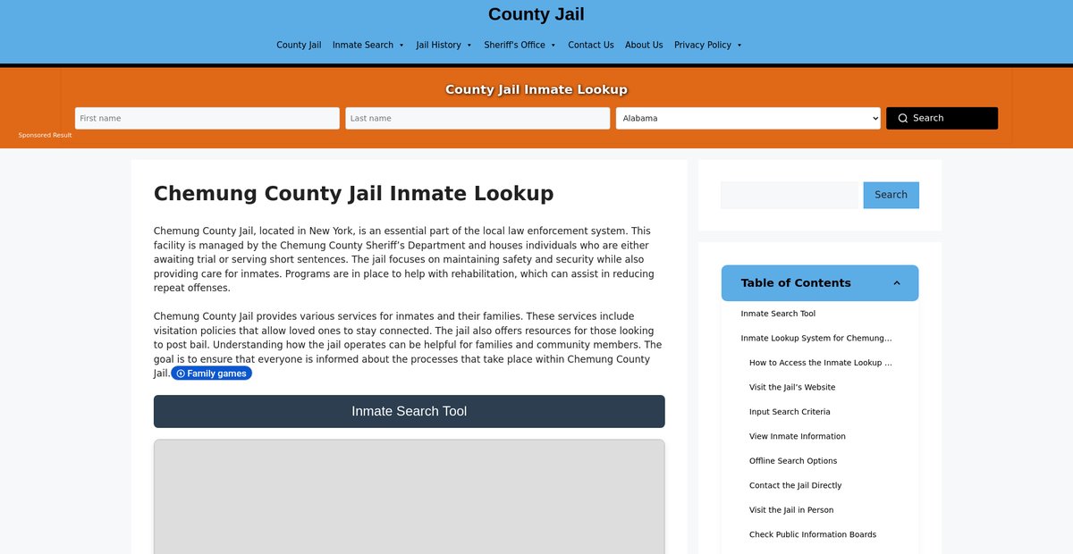 Preview of chemung.countyjail.org