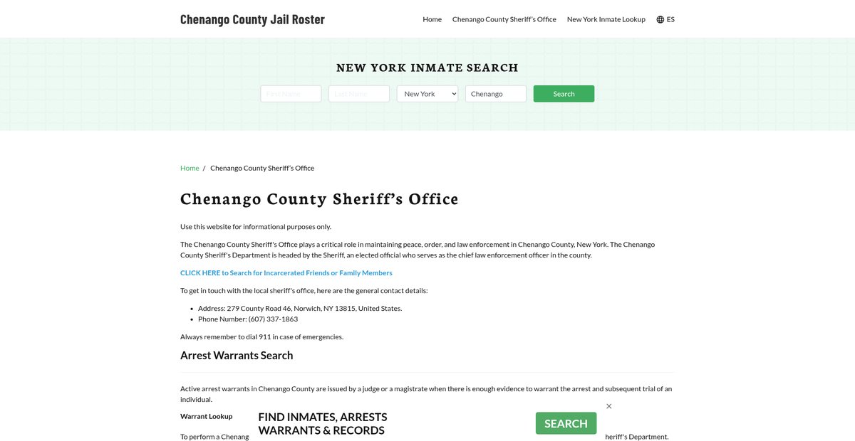 Preview of chenangocountyjail.org