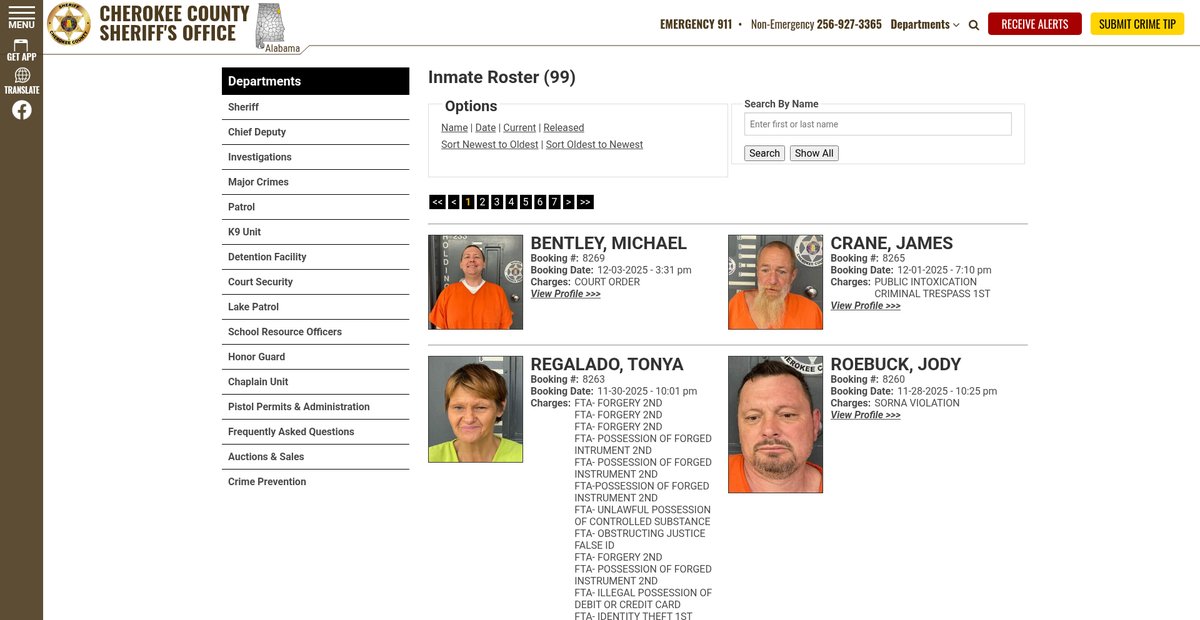 Preview of cherokeecountyalsheriff.com