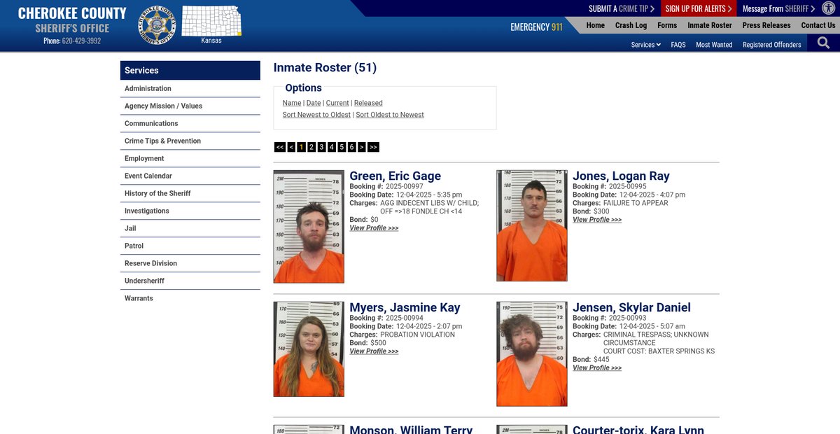 Preview of cherokeecountykssheriff.com