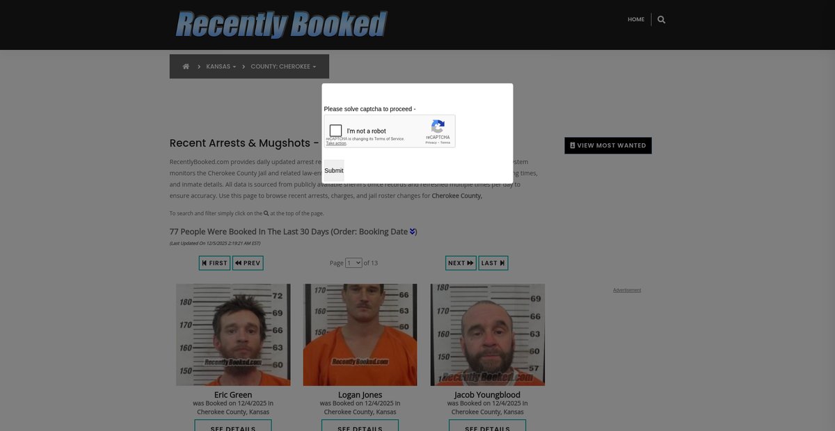 Preview of recentlybooked.com