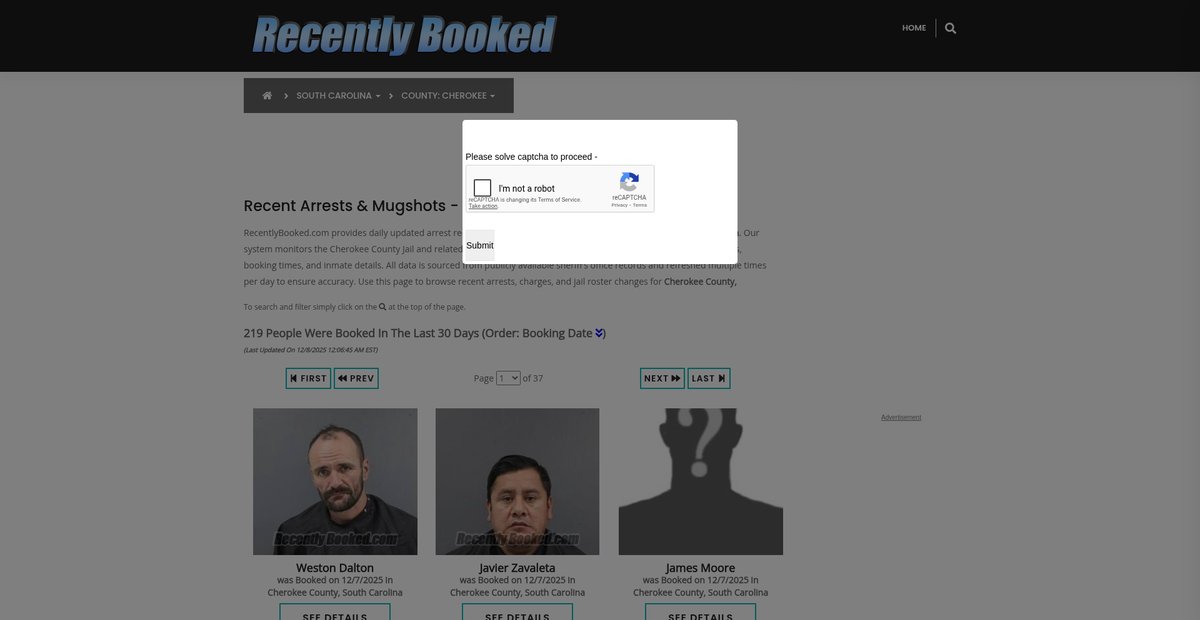 Preview of recentlybooked.com