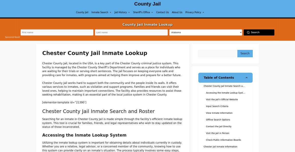 Preview of chester.countyjail.org