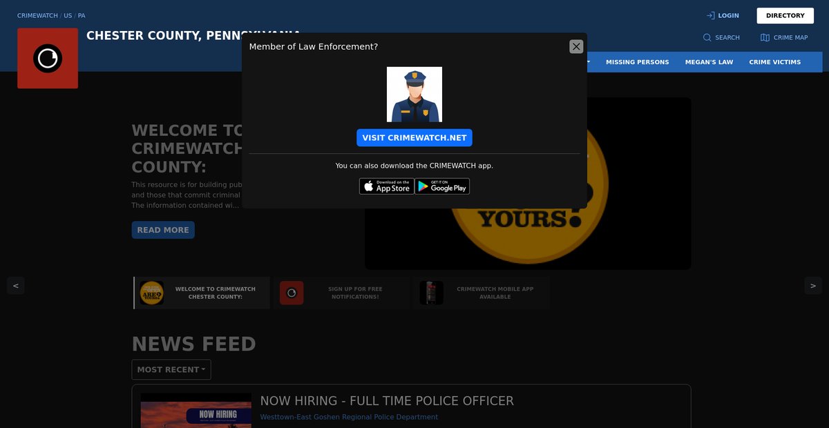 Preview of chester.crimewatchpa.com