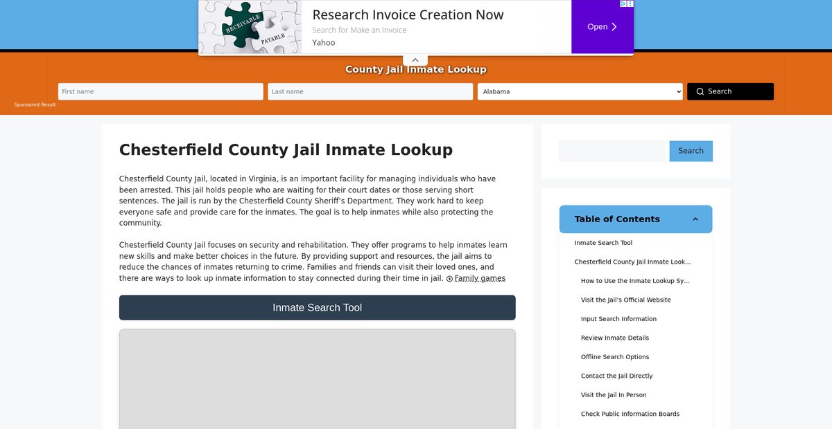 Preview of chesterfield.countyjail.org