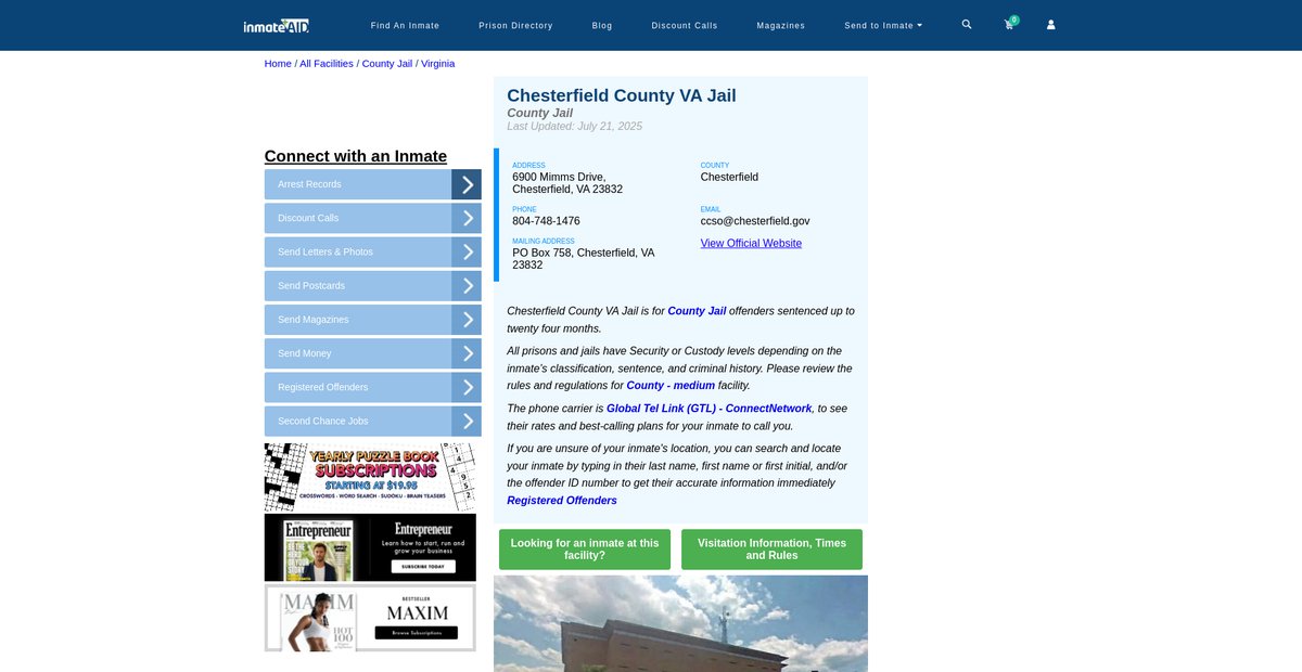 Preview of inmateaid.com