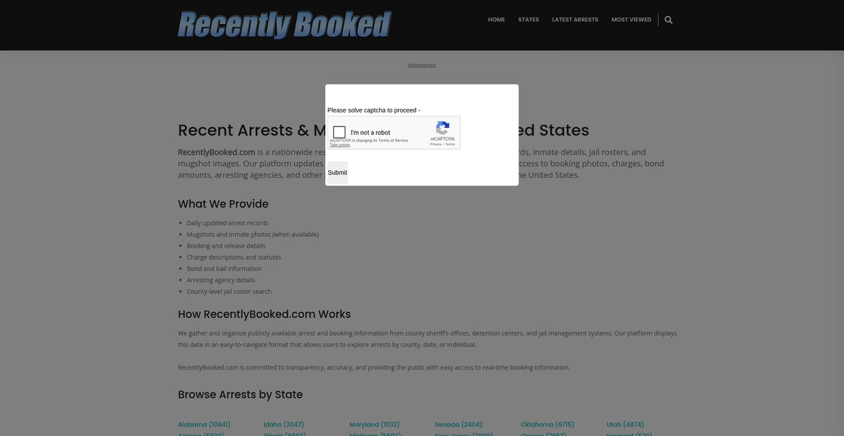 Preview of recentlybooked.com