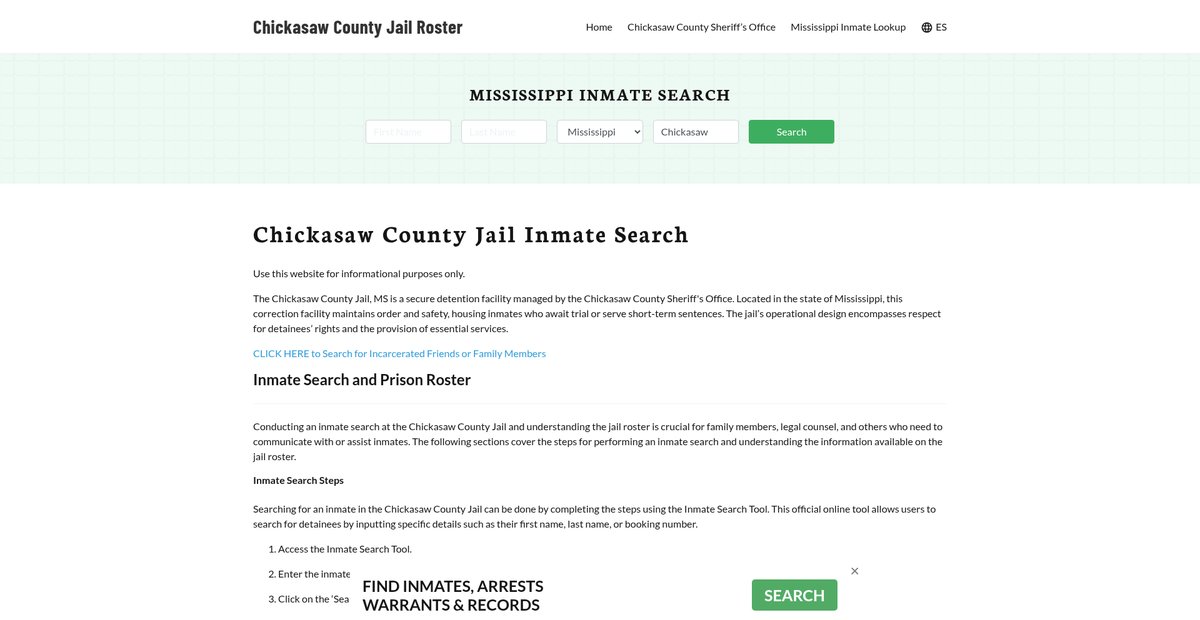 Preview of chickasawcountyjail.org