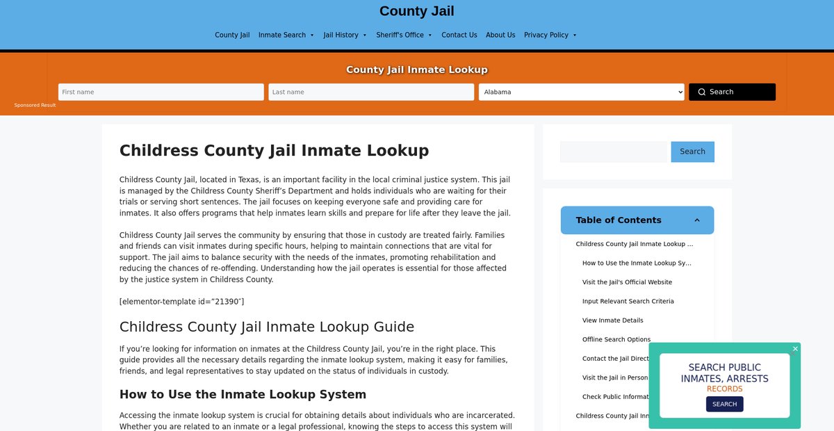 Preview of childress.countyjail.org