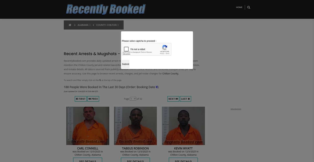 Preview of recentlybooked.com