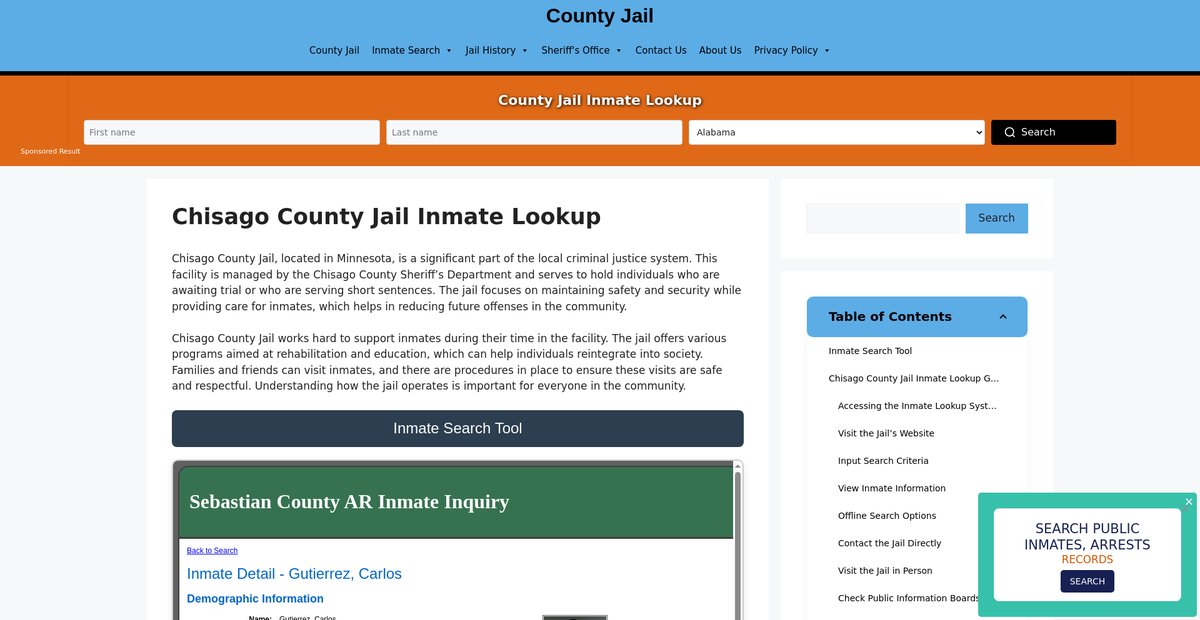 Preview of chisago.countyjail.org