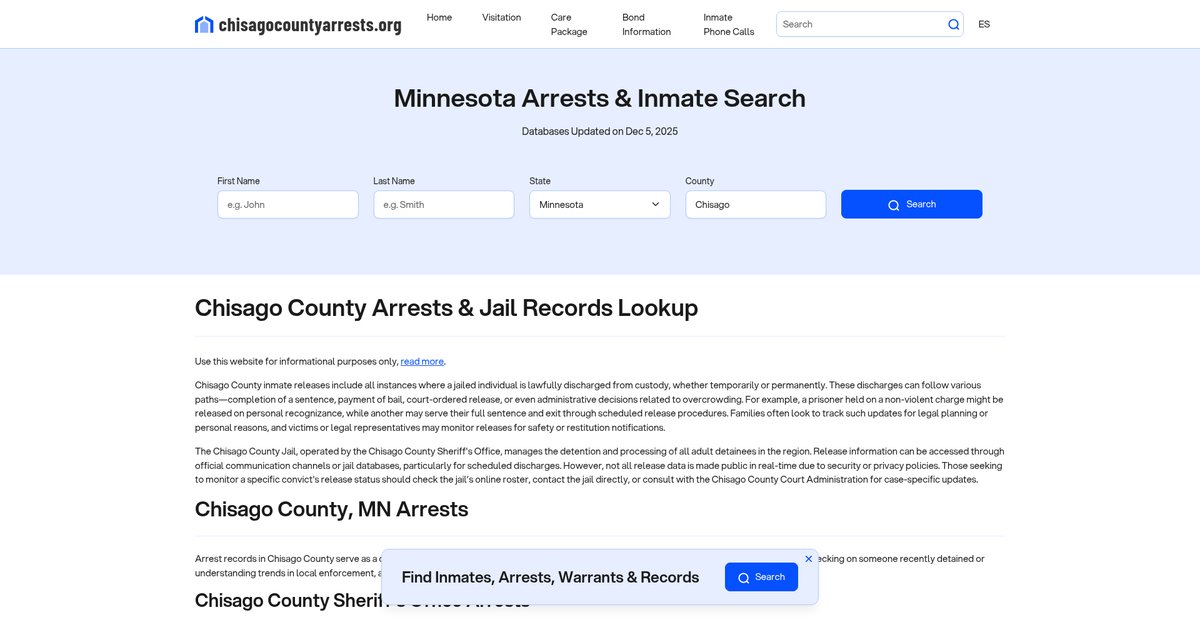 Preview of chisagocountyarrests.org